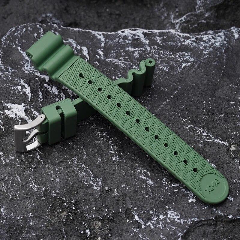 Fluoro Rubber Strap for Seiko 20mm 22mm FKM Watch Band Stainless Steel Buckle Waterproof Diving Men Women Replacement Watchband