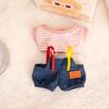 17cm Labubu Baby-Mantel Bunte Kaugummi-Karo Latzhose Labubu Puppe Plüschtier Puppen-Kostüm Baby-Mantel
