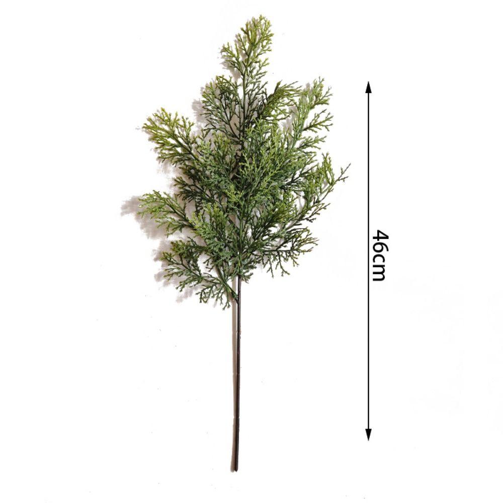 Green Artificial Pine Branch Christmas Tree Plastic Simulation Pine Needle Party Supplies Home Decoration Fake Red Berry Leaves