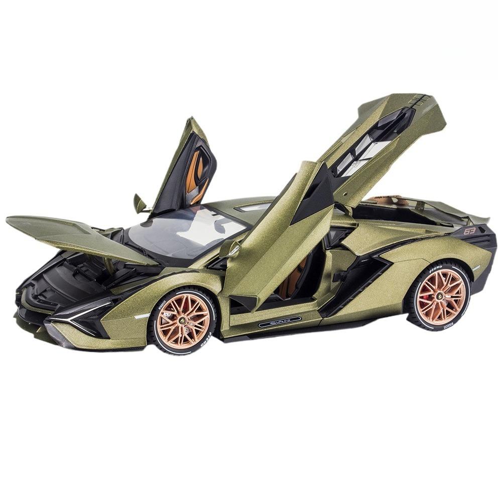

1/18 Lamborghini Sian New Energy Supercar Alloy Diecast Car Model Sound & Light Collection of Hobby Decorative Fine Ornaments зелёный