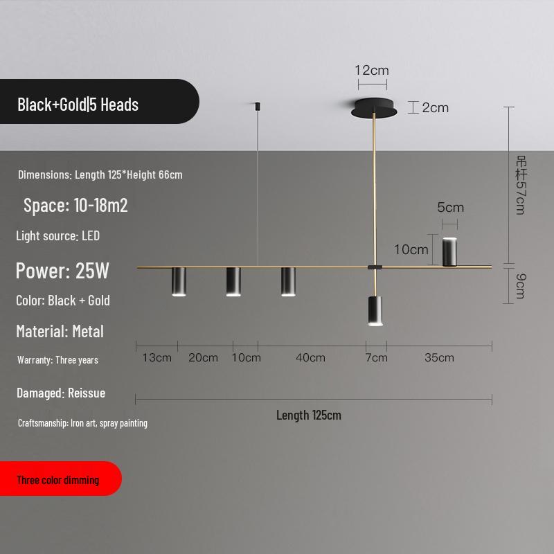 Nordic Modern Minimalist Long Strip Spotlight Fixture for Dining Room, Living Room, or Bar Counter.