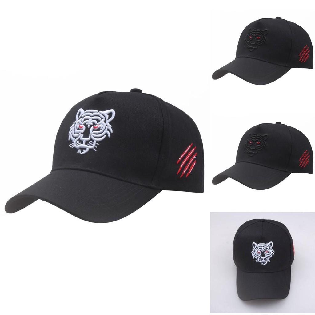 Mens Casual Outdoor Cap With Tiger Embroidery High Top Baseball Hat For All Seasons
