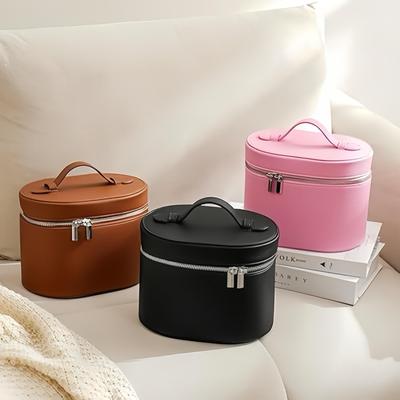 Large Capacity Makeup Organizer Bag with Mirror – Multi-compartment Cosmetic Storage and Wash Bag