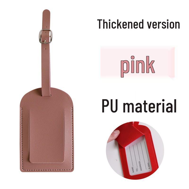 Thickened PU Luggage Tag with Pocket, Buckle, and Signature Paper