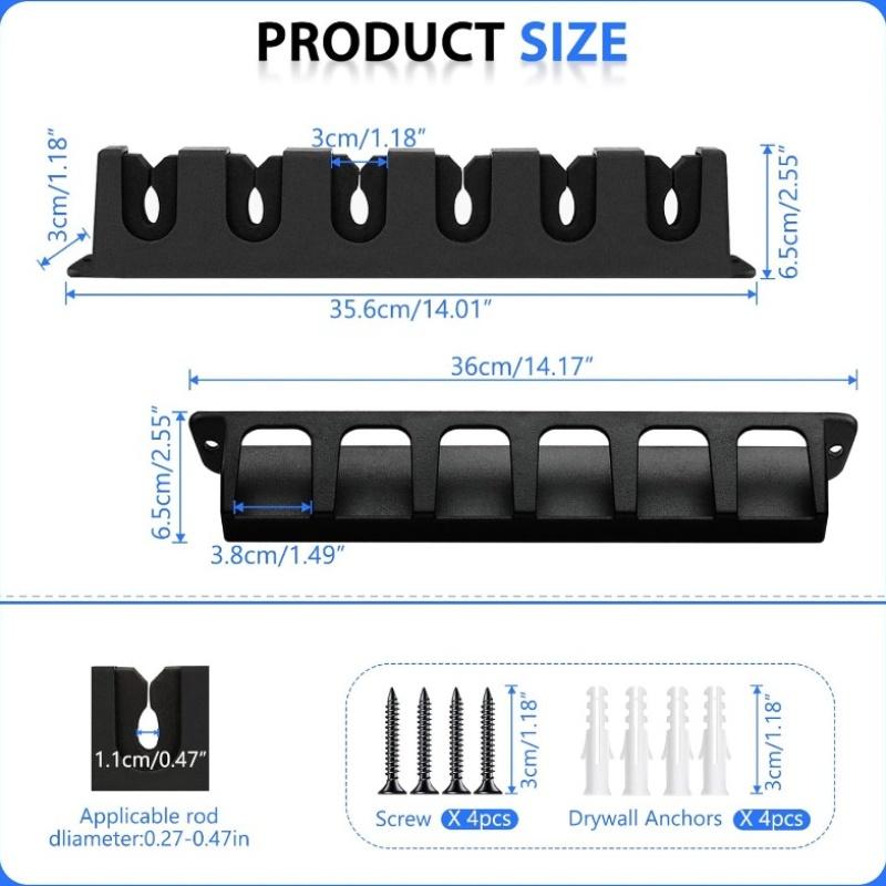 

Modular Fishing Rod Rack Wall Mount Vertical Horizontal Holder Show for 3/6 Rods Garage Boat Tackle Storage Organizer Tools 260319 1Pc Set Rack
