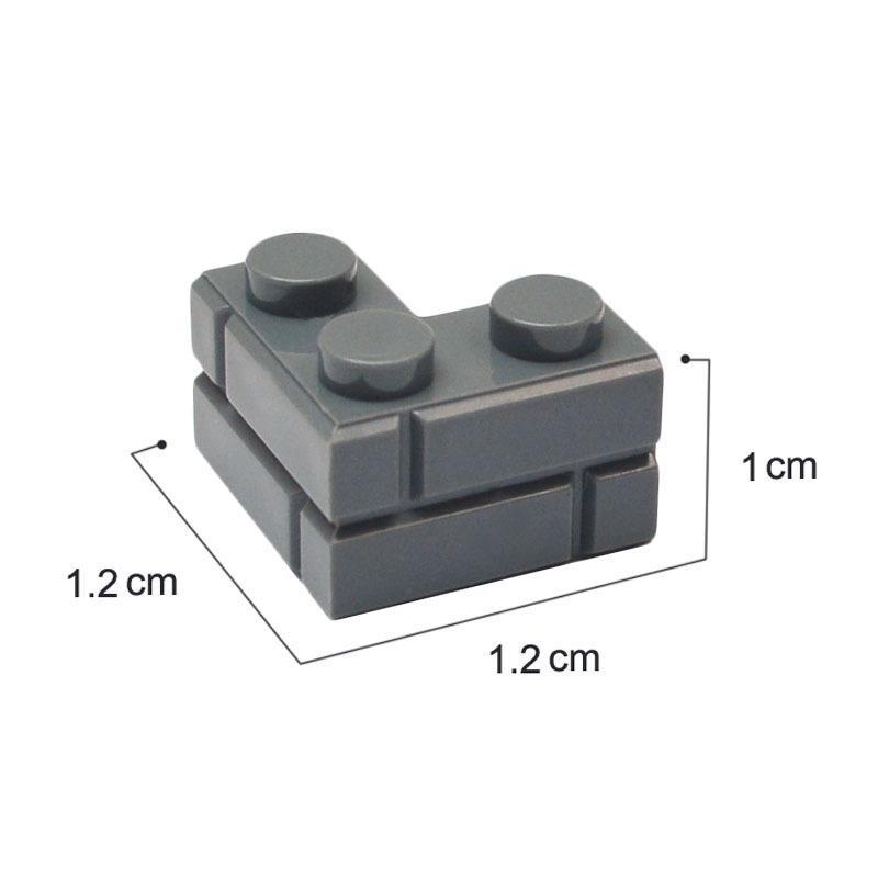 L-förmige Ecksteine aus kleinen Partikeln, 2+1 Loch, kompatibel mit hohen Lego-Bausteinen