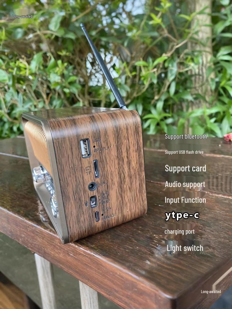 Retro Multi-band Radio with Bluetooth, MP3, Flashlight & Card Slot