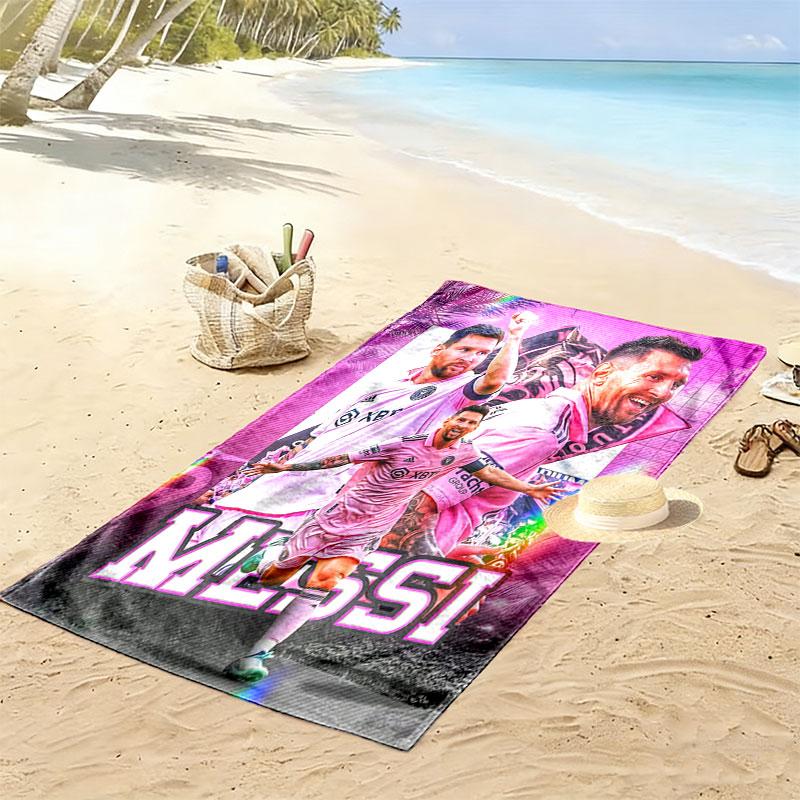Messi Forever Aufdruck Strandtuch, Großes Weiches Schnelltrocknendes Handtuch für Strand Camping Schwimmen