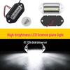 12-24V Universal Waterproof White LED License Plate Rear Tail Light for Trucks - Super Bright