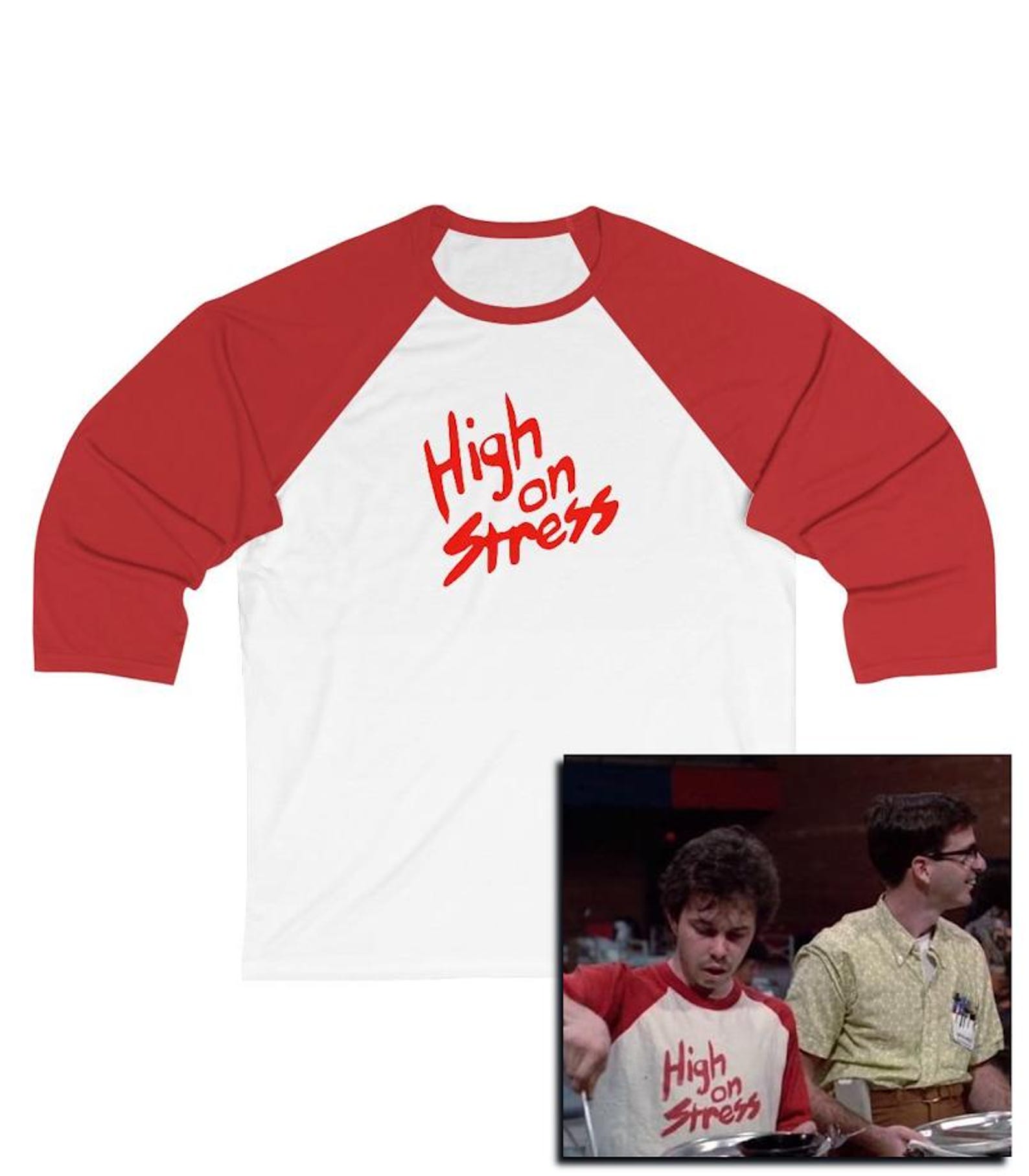 High On Stress T-Shirt, Retro 80s Shirt, Booger T-Shirt, Funny, Loser, Funny Graphic Tee, College, Coffee, Stressed out, College Humor Tee S