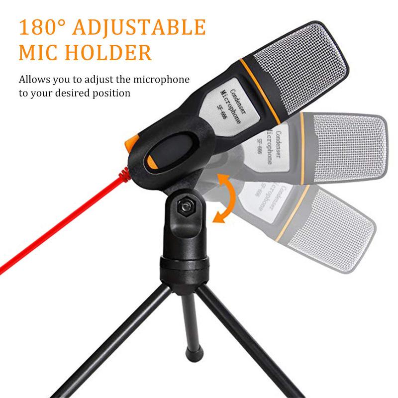 Professional Condenser Wired Microphone Mic For PC Karaoke Sound Room Gaming Audio Sing Machine System Live Streaming Kits Gamer