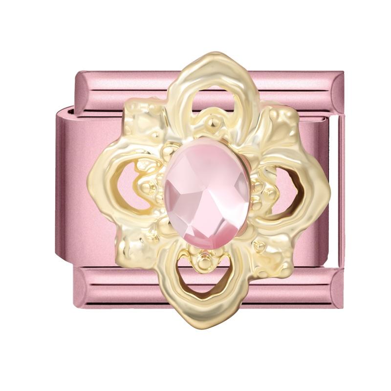 Fashion Pink Dreamy Crystal Butterfly Bow Heart Star Shell Star Charm Fit 9mm Stainless Steel Bracelet Women DIY Making Jewelry