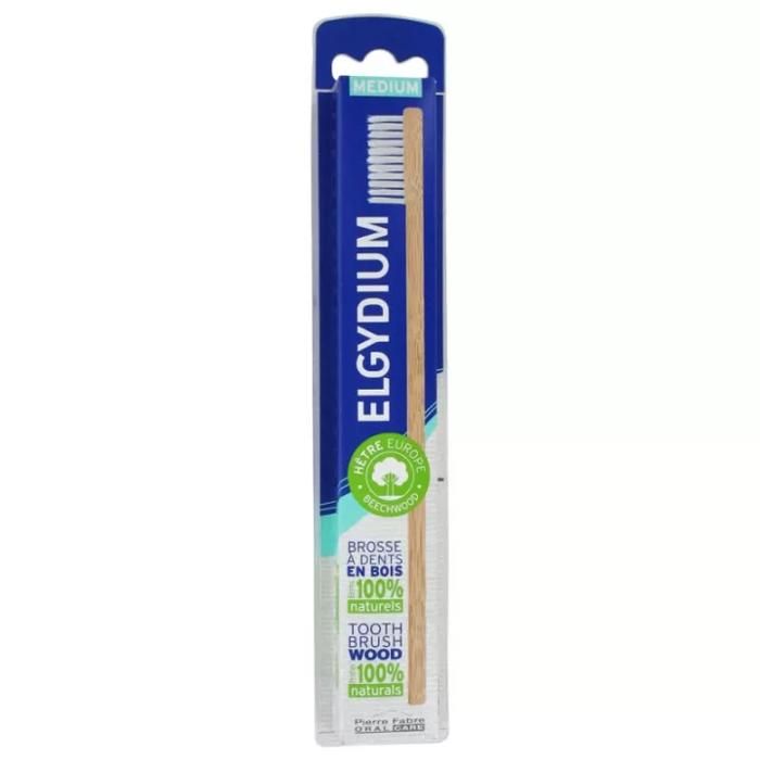 Elgydium Anti-Plaque Wooden Toothbrush Medium