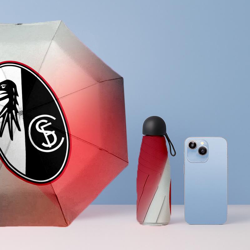 SC Freiburg FC Mini 5 Fold Pocket Umbrella Compact Lightweight Anti UV Rain Sun Protection Umbrella Portable Travel Umbrella