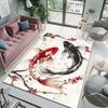 Multiple sizes Red and black koi with blossoms Carpet for Living Room Bedroom Sofa Home Decor Rug Non-slip Floor Mat Luxury Gift