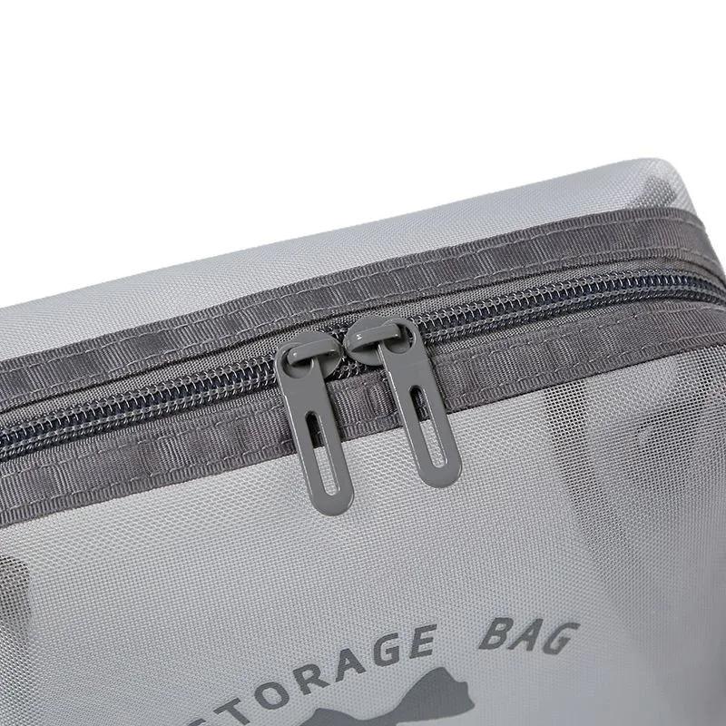 Women Mesh Cosmetic Bag Translucent Travel Makeup Wash Pouch Storage Bag Zipper Lightweight Toiletry Bag