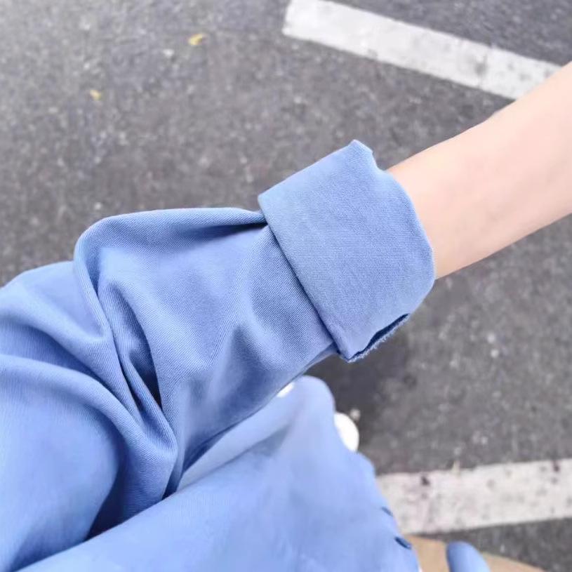 Light Luxury Pure Cotton Long Sleeve Blouse - Slimming, Loose Fit, Versatile Sun Protection Shirt for Spring/Summer