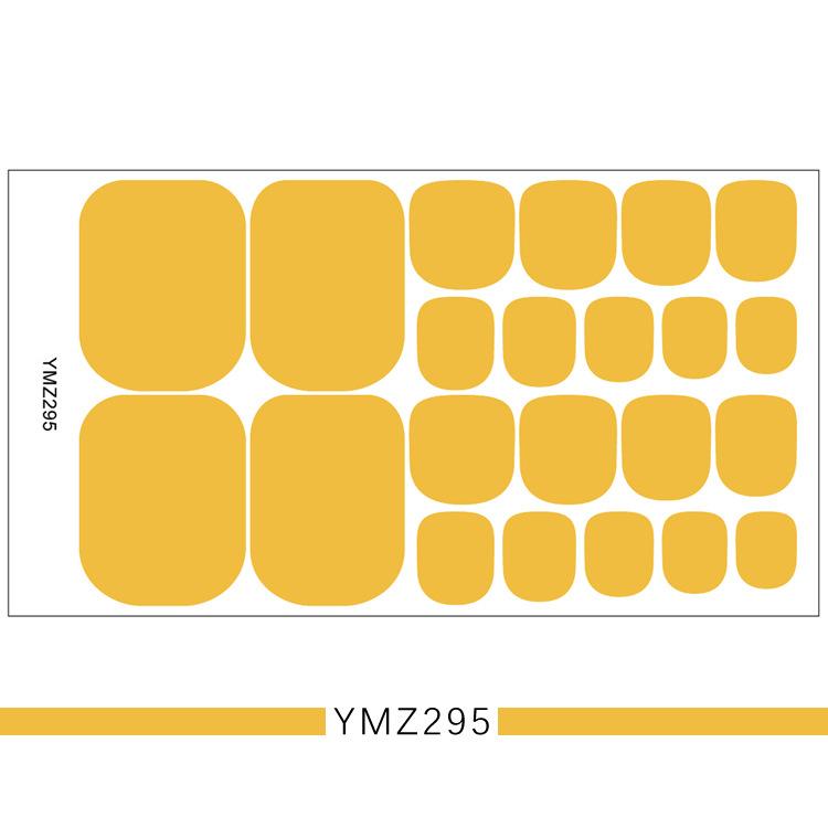 1PC Solid Color Toenail Polish Stickers Full Cover Waterproof  Toe Nail Patch Eco-friendly Long Lasting Toenail Decals Sticker(YMZ277-YMZ308)