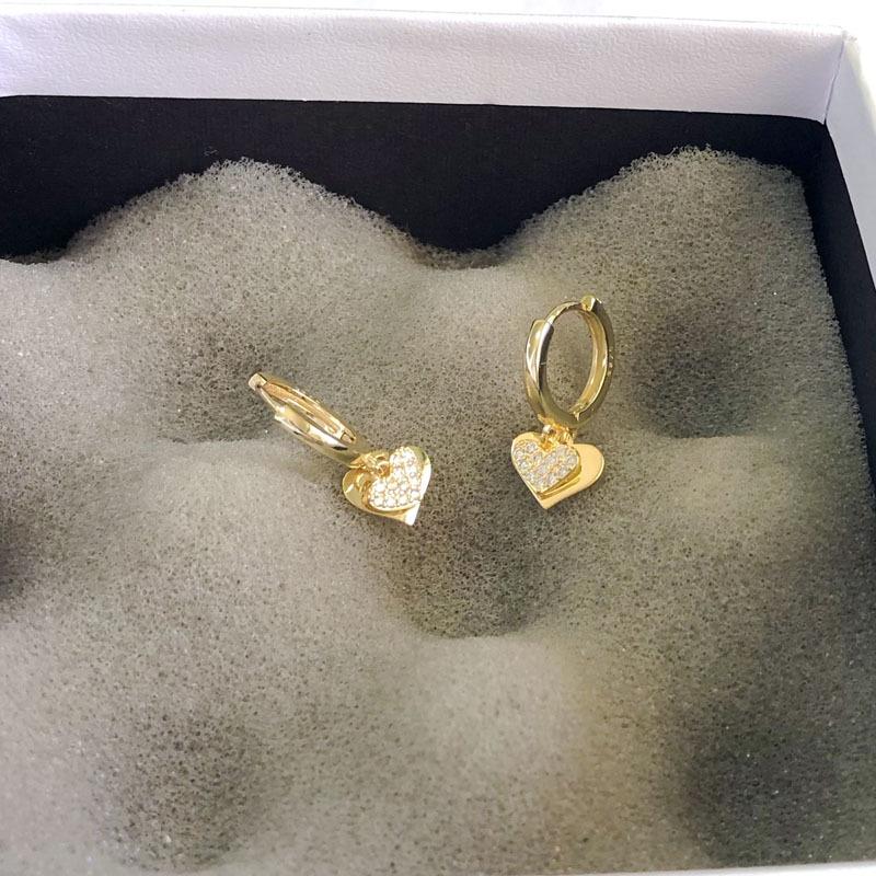 

Двойные серьги «Любовь», весна и лето, новые модные легкие роскошные серьги, корейский сладкий подарок подруге золотой