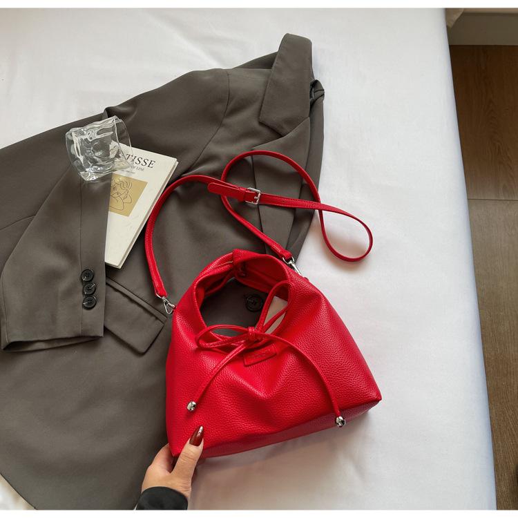 Bow Strap Handbag 2025 Spring New Korean Fashion Simple Casual High-end Dumpling Bag