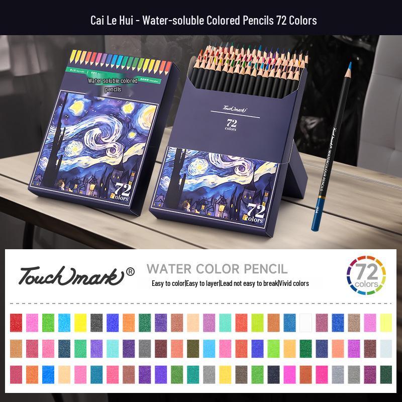 72-Color Water-Soluble Colored Pencils - Durable Lead for Art Students