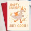 A Humorous Birthday Card Featuring A Funny Goose with An Envelope 'Happy Birthday' Illustration Cute Greeting Card Birthday Gift