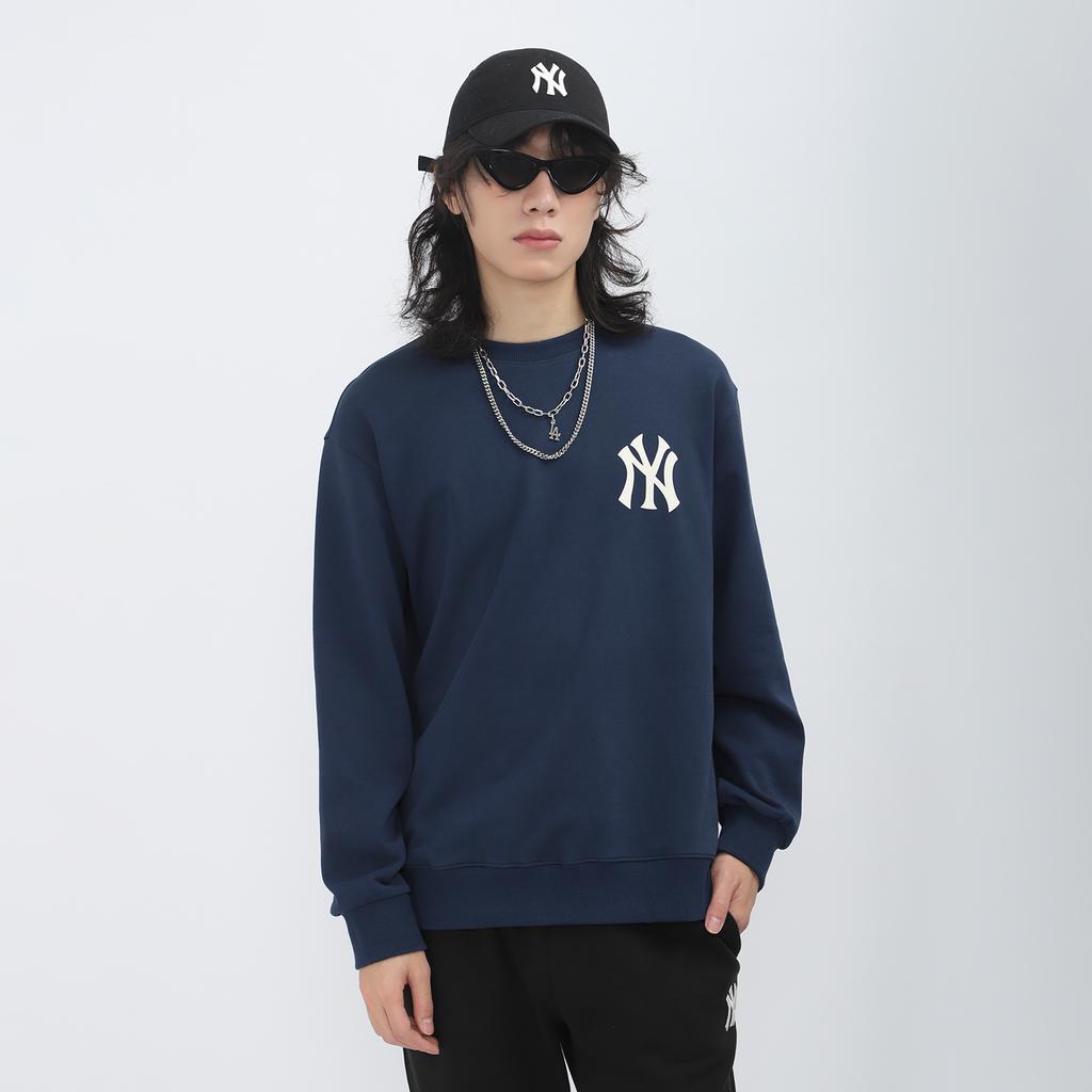 New MLB New York Yankees Sweatshirts Unisex Dark Marine Blue 3AMTEC314-50NYD