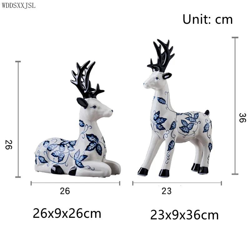 Chinese Style Blue and White Porcelain Animal Sculpture Decoration Ceramic Handicraft Ceramic Ornaments Home Decoration