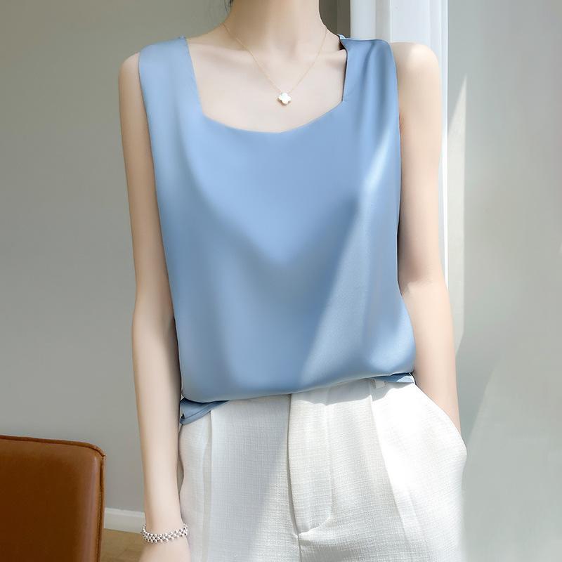 

Летний женский жилет, шелковый тонкий жилет с v-образным вырезом, короткий темпераментный камзол S