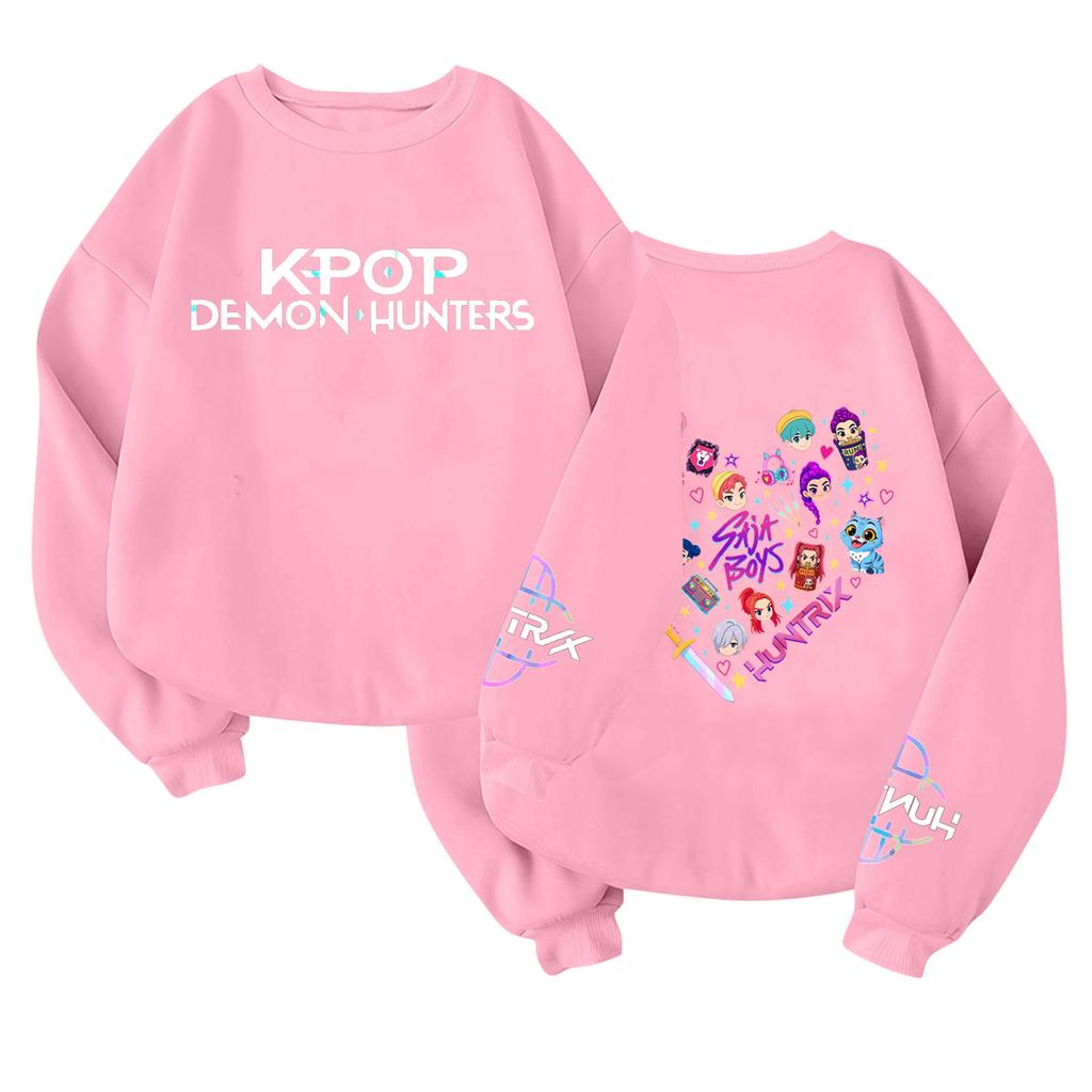 Children's Fashionable Lightweight Long-sleeved Round Neck Pullover With Pockets Printed Pullover