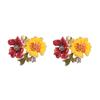 Pinkdudu Multicolor Daisy Flower Stud Earrings Alloy Enamel Retro Series Earrings for Women Jewelry Accessories PD352