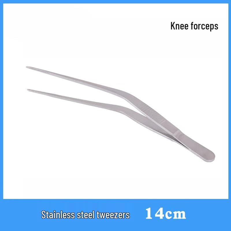 Stainless Steel Gun-Shaped Tweezers for ENT and Tissue Culture - Curved Ear Cleaning Tweezers