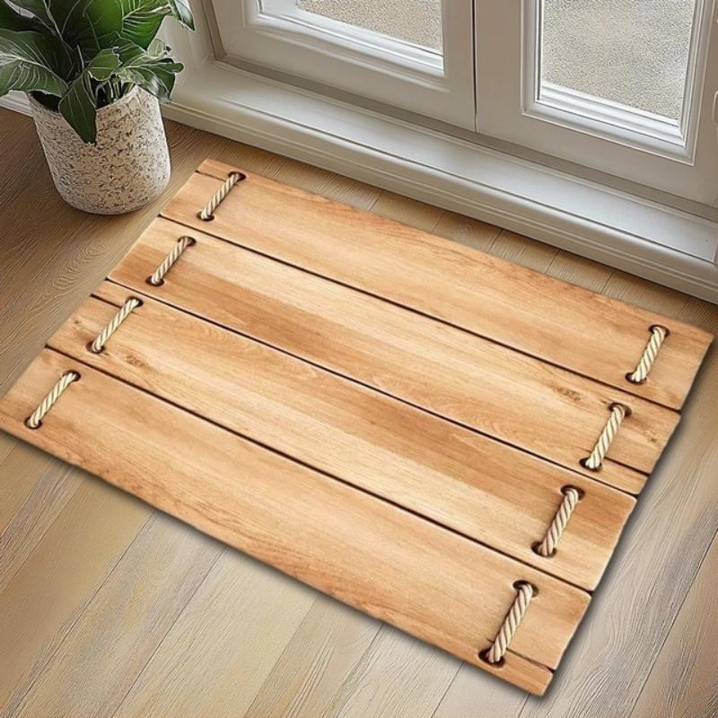 Vintage Farmhouse Wood Grain Floor Mat Anti-slip Durable Washable Floor Mat Patio Entryway Carpet Home Decoration