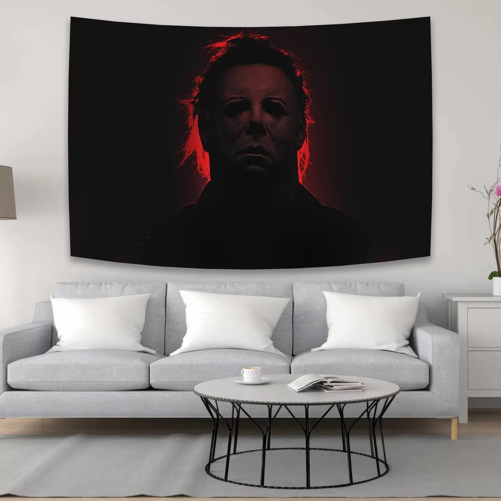 Michael Myers Design Skräckfilmsbakgrunder Festbakgrund Tapestry Rumsdekoration Heminredning Sovrum Väggbonad Tyg