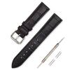 Jumpsunfun Genuine Crocodile-Embossed Leather Watch Band, Replacement Strap, 15mm/Black (Includes Instructions, Replacement Tool, and Spring Bars)