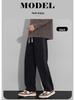 Gradient Gray Men's Wide-Leg Sports Pants - High-End Fashion, Loose Fit, Elastic Drawstring, Casual Straight Leg Design for Youth