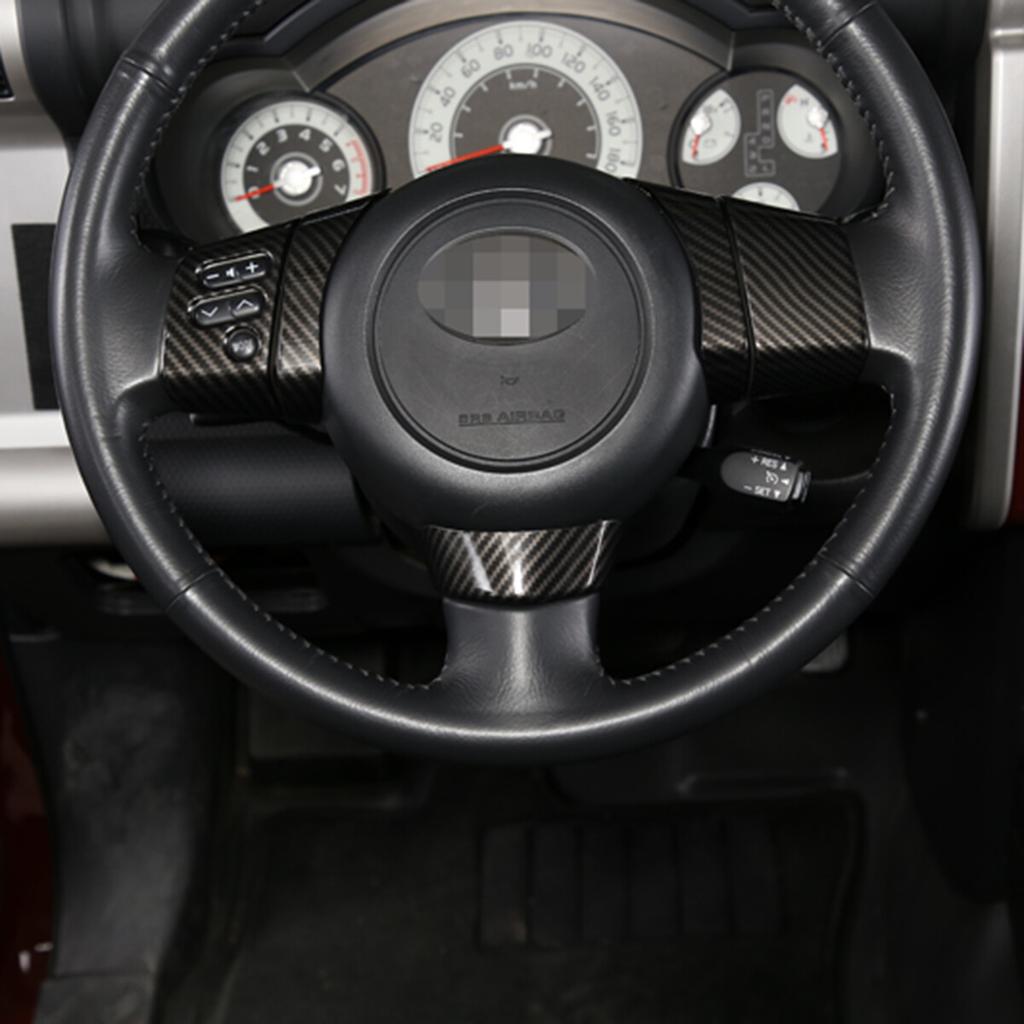 Steering Wheel ABS Carbon Fiber Cover Trim Bezel For Toyota FJ Cruiser 2007-21