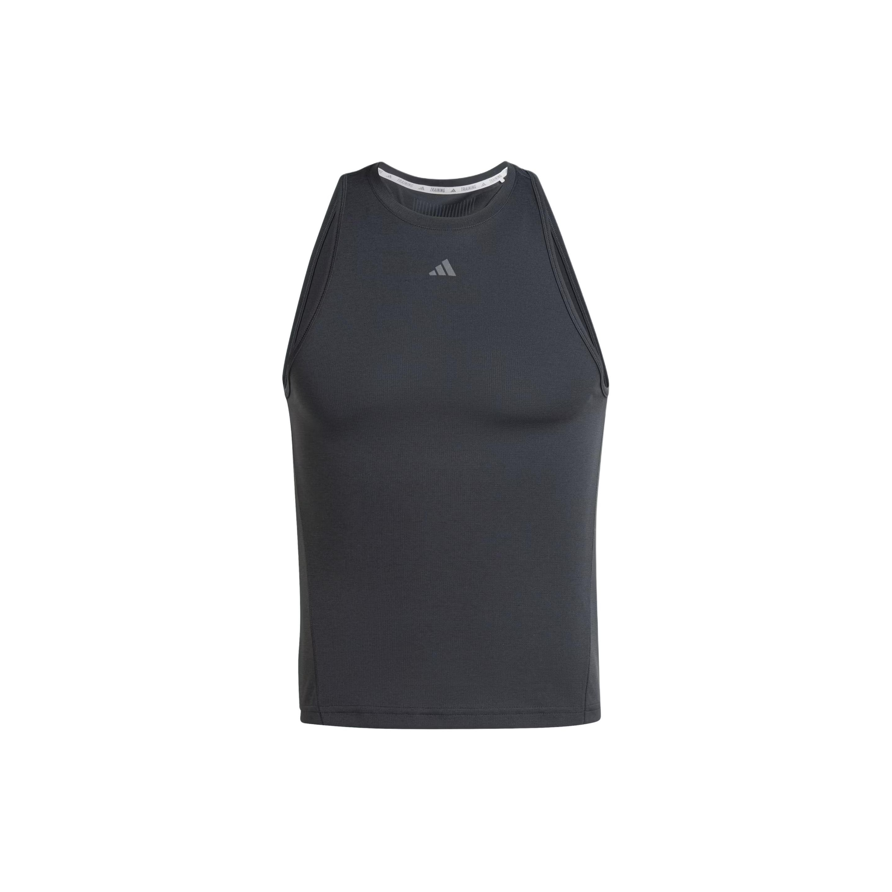 

Adidas Solid Logo Round Neck Tank Top Women Tops Black IU1128 S