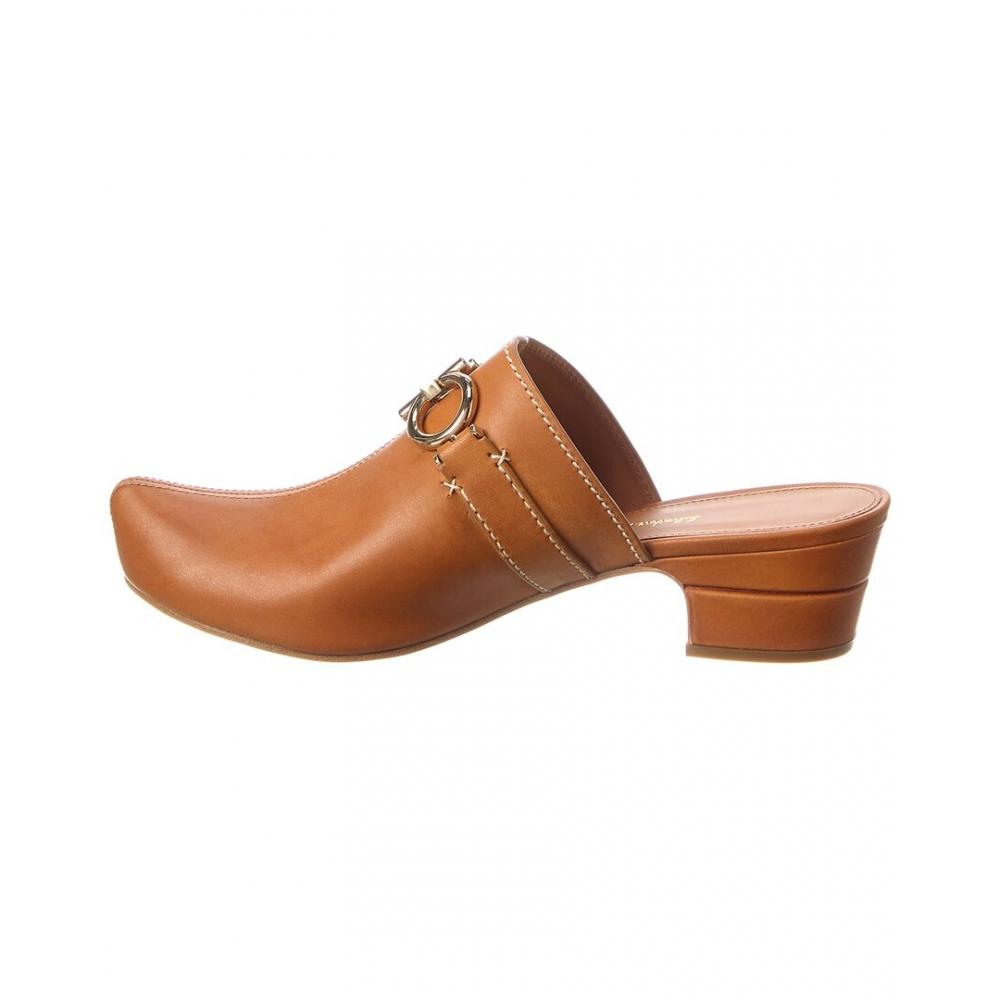 Salvatore Ferragamo Ferragamo Phobos Leather Mule Brown