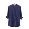 Summer Sunscreen Japanese Cotton Linen Stand Collar Blouse