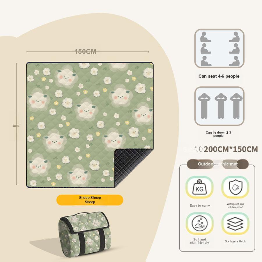 Venkovní kempingová podložka Podložka na sezení Plážová podložka Přenosná podložka na zem Extra velká 3m Ultrazvuková pikniková podložka Proti vlhkosti Silný polštář