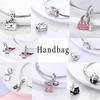 925 Silver Charms Lipstick Perfume High Heels Handbag Dress Camera Pendant Fit Original Pan Bracelet Bead DIY For Woman