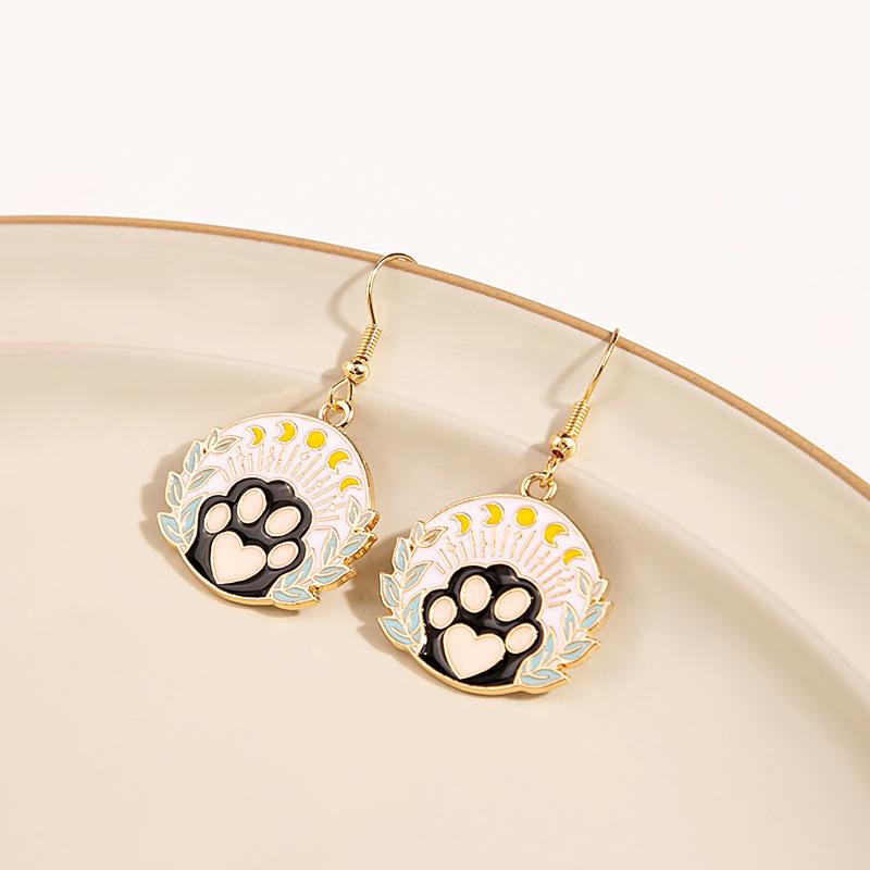 Trendy Cute Animal Drop Dangle Earrings For Women Girls Cat Rabbit Koi Dragon Colorful Enamel Golor Color Earrings Pendientes