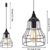 JHY DESIGN Hanging Lamp Black Battery Powered Decorative Pendant Lamp Metal Cage Battery Lamp with 6 Hours Timer for Bar Bedroom Garden Parties Patio