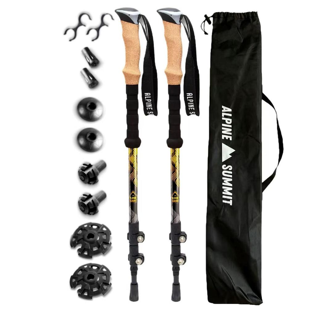 Professional Trekking Poles: 7075 Aluminum Alloy & Carbon Fiber, Portable Outdoor Mountaineering Equipment