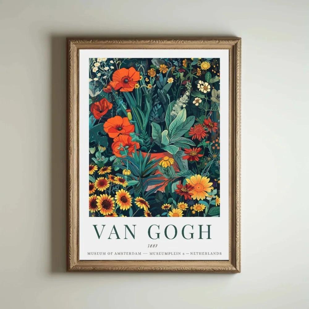Van Gogh Sunflower Garden At Arles Classics Artworks Posters And Prints Canvas Printing Wall Art Picture For Living Room Decor