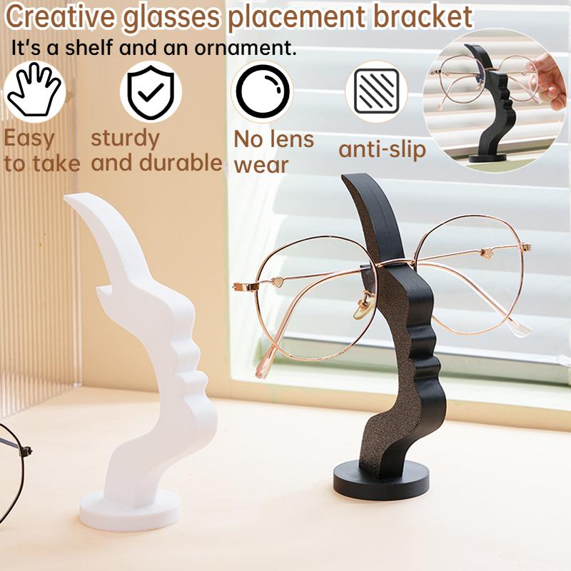 1-4pc Artistic Curved Eyeglass Holder Stand Unique Human Profile Eyeglass Holder Fun Storage Minimalist Desk Line Decor Ornament