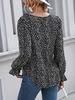 2025 Women's Long-Sleeve V-Neck Printed Casual Fashion Top
