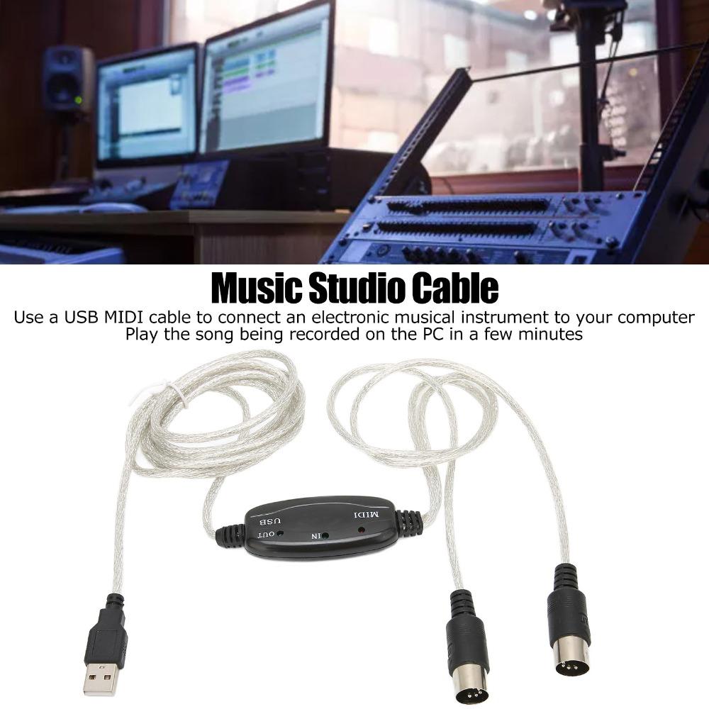 2 In 1 USB To MIDI Cable Plug and Play MIDI Cord Adapter  for Windows Computer