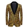 Mens Paisley Embroidered Sequin Suit Jacket Shiny Blazer